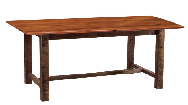 Fireside Lodge Barnwood Rectangular Farmhouse Dining Table-Rustic Furniture Marketplace