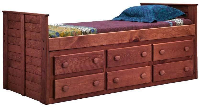 Pine Crafter Furniture Full Captain Bed with Six Drawer Unit-Rustic Furniture Marketplace
