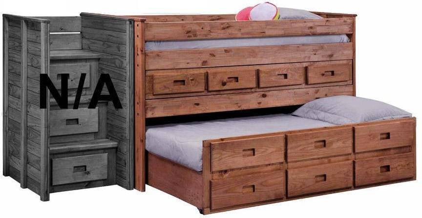 Pine Crafter Furniture Junior Loft Bed with Trundle Unit-Rustic Furniture Marketplace