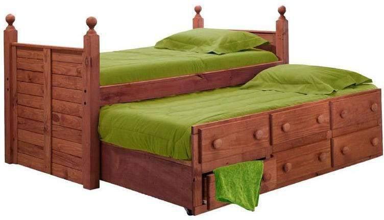 Pine Crafter Furniture Panel Post Captain Bed with Trundle Unit-Rustic Furniture Marketplace