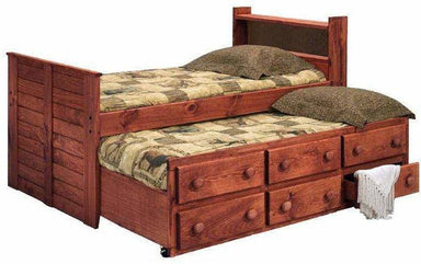 Pine Crafter Furniture Twin Captain Bed with Trundle Unit-Rustic Furniture Marketplace