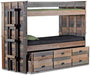 Pine Crafter Furniture Twin Over Twin Bunk Bed with Trundle-Rustic Furniture Marketplace