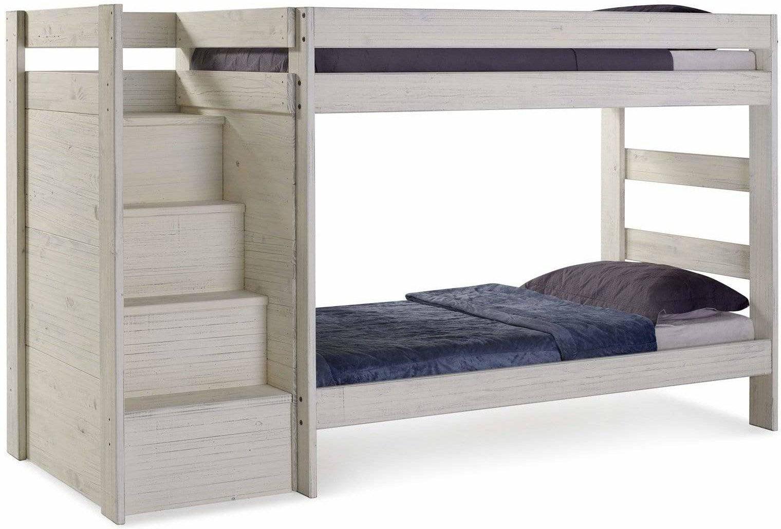 Pine Crafter Furniture Twin Over Twin Reversible Staircase Bunk Bed-Rustic Furniture Marketplace