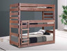 Pine Crafter Furniture Twin Triple Bunk Bed - w/ Queen Rails-Rustic Furniture Marketplace