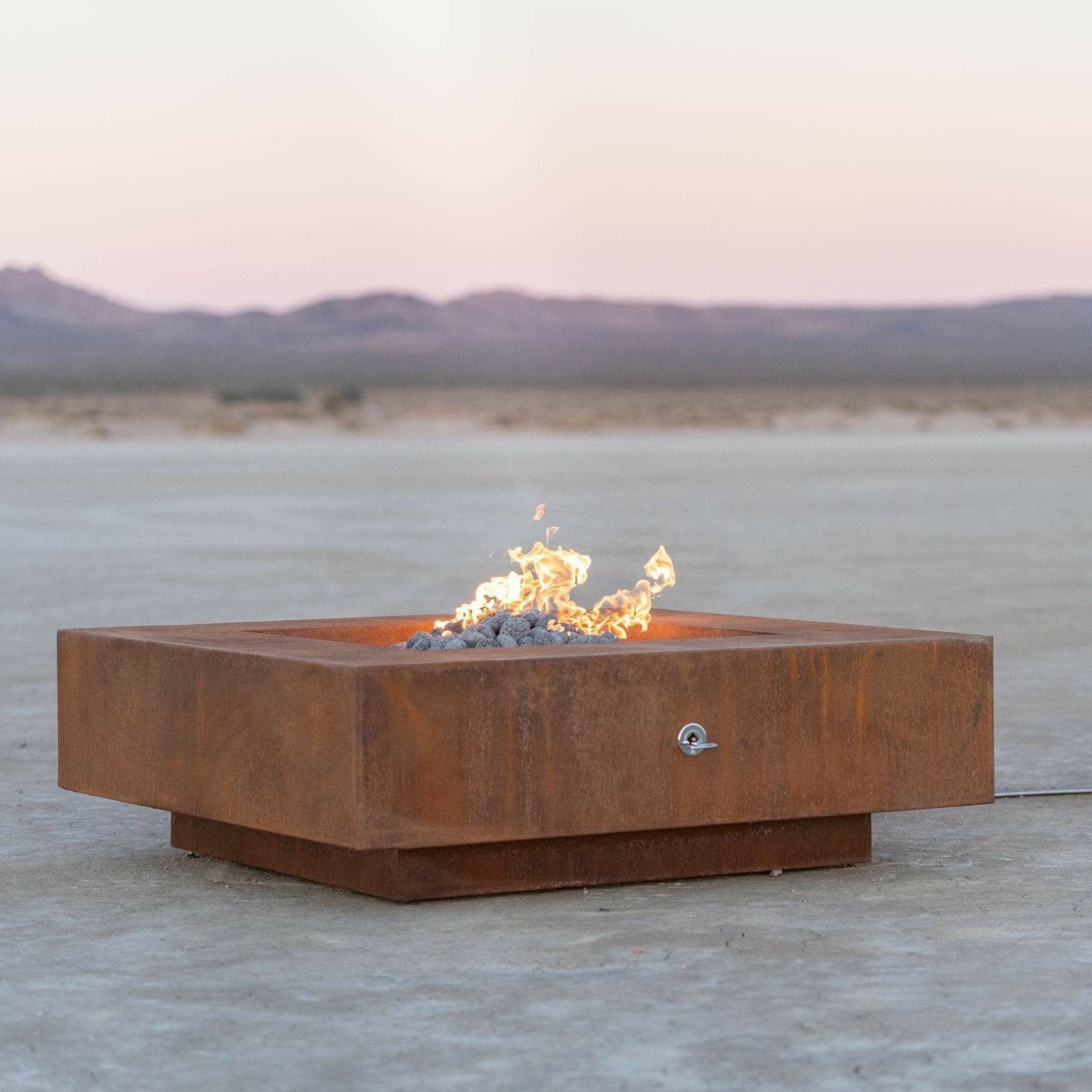 THE OUTDOOR PLUS Cabo Square Fire Pit - Corten Steel-Rustic Furniture Marketplace