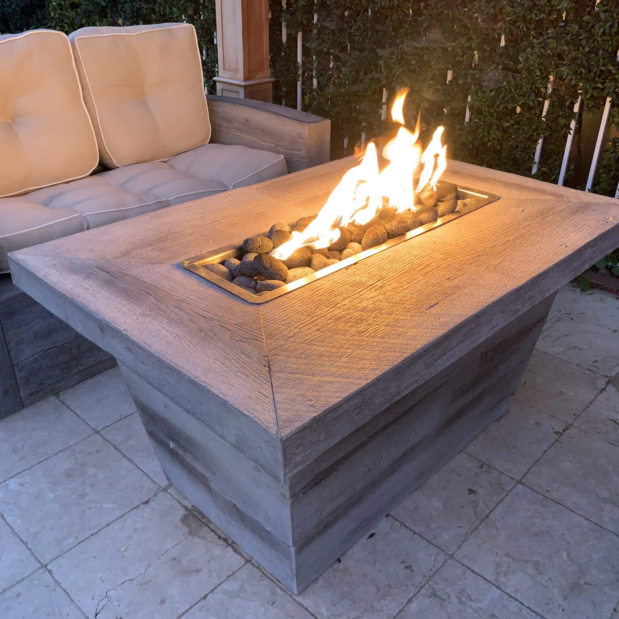 THE OUTDOOR PLUS Carson Wood Grain Fire Pit-Rustic Furniture Marketplace