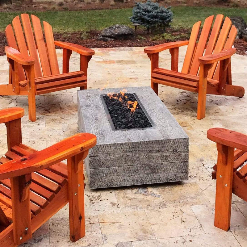 THE OUTDOOR PLUS Coronado Wood Grain Fire Pit-Rustic Furniture Marketplace