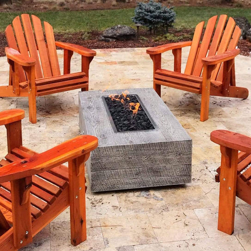THE OUTDOOR PLUS Coronado Wood Grain Fire Pit-Rustic Furniture Marketplace