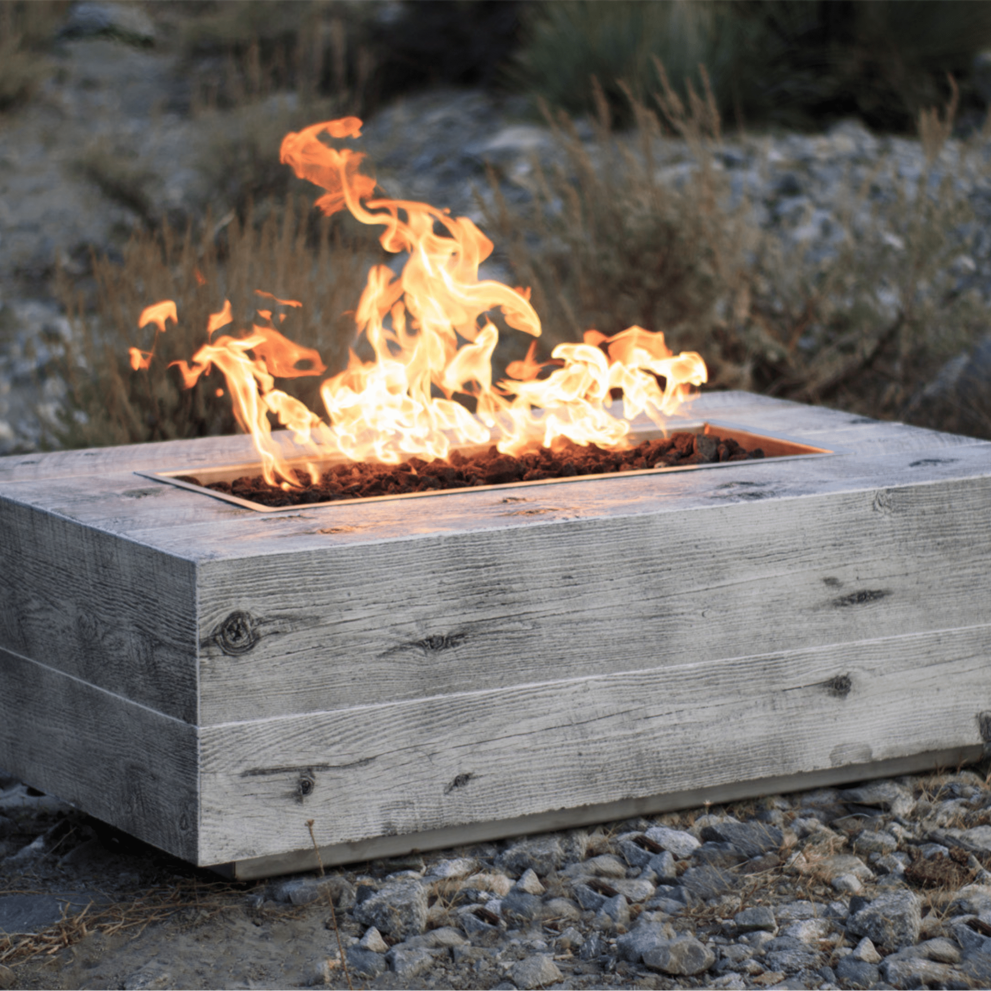 THE OUTDOOR PLUS Coronado Wood Grain Fire Pit-Rustic Furniture Marketplace