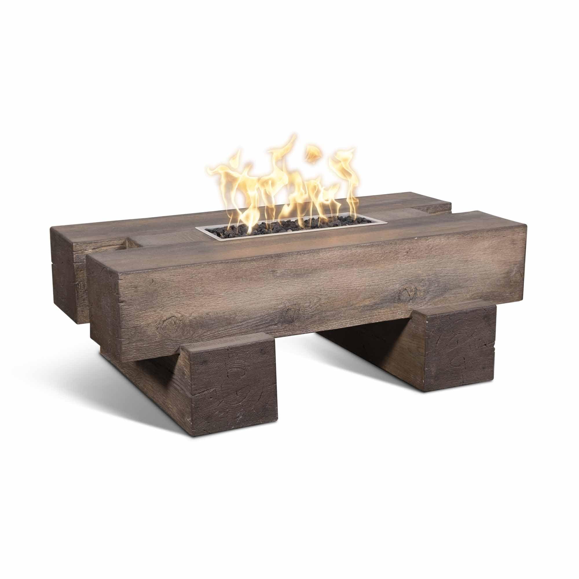 THE OUTDOOR PLUS Palo Wood Grain Concrete Fire Pit-Rustic Furniture Marketplace