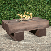 THE OUTDOOR PLUS Palo Wood Grain Concrete Fire Pit-Rustic Furniture Marketplace