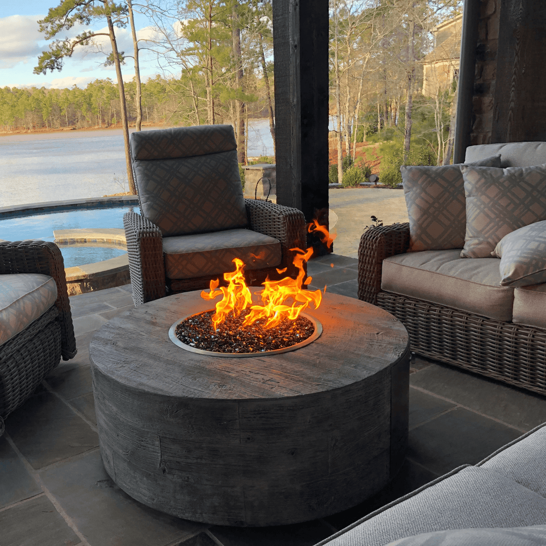 THE OUTDOOR PLUS Sequoia Wood Grain Fire Pit-Rustic Furniture Marketplace