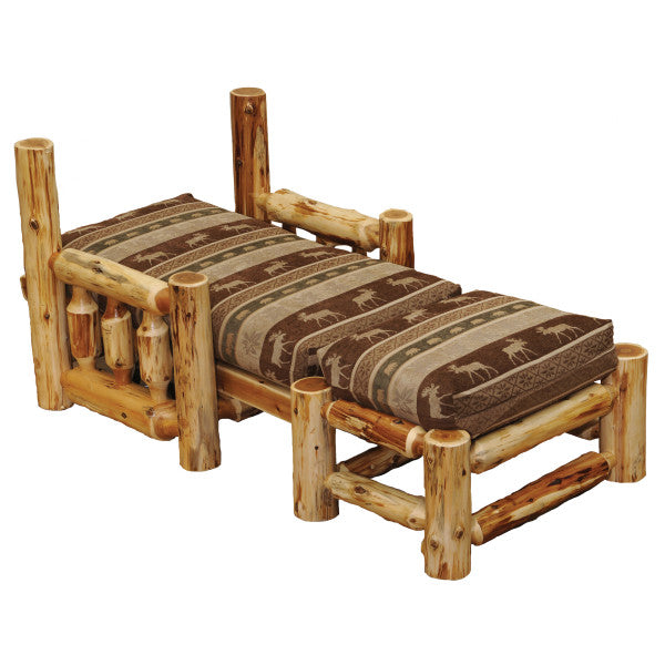 Fireside Lodge Cedar Futon Chair with Ottoman - Includes Mattress Set
