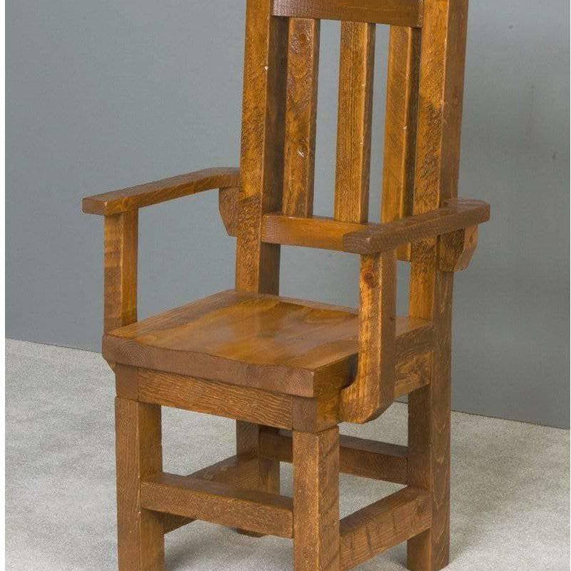 Viking Log Barnwood Arm Dining Chair-Rustic Furniture Marketplace