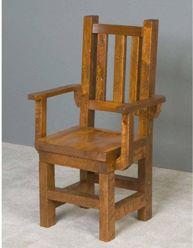 Viking Log Barnwood Arm Dining Chair-Rustic Furniture Marketplace