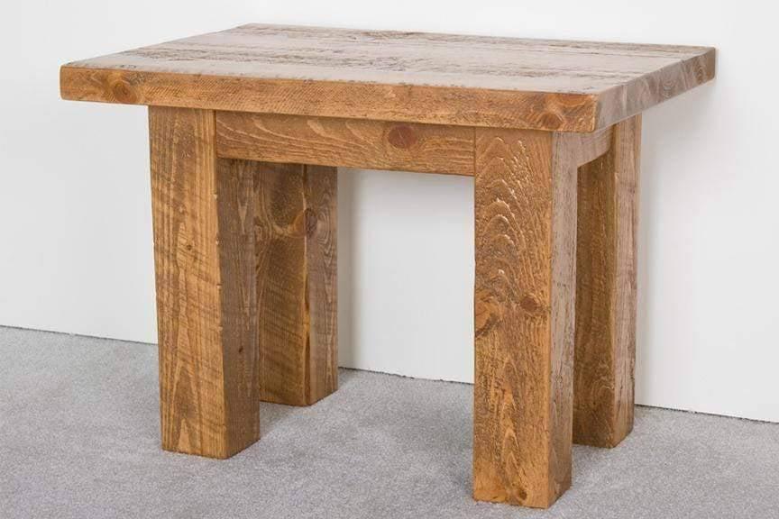 Viking Log Barnwood End Table-Rustic Furniture Marketplace