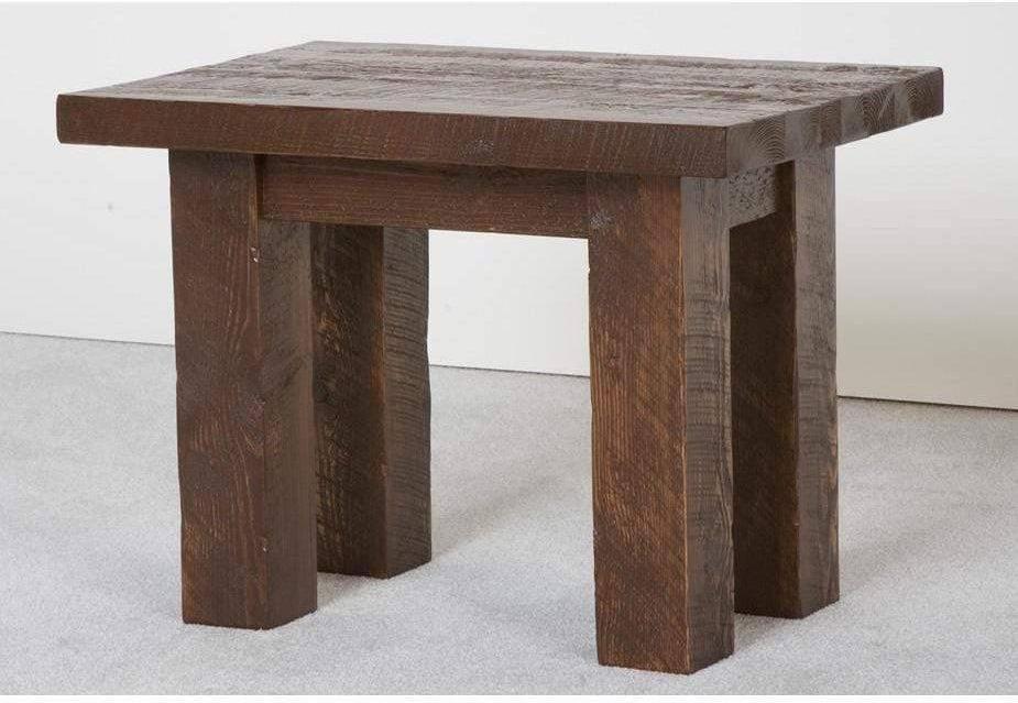 Viking Log Barnwood End Table-Rustic Furniture Marketplace