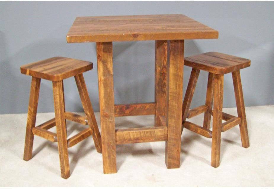 Viking Log Barnwood Pub Table-Rustic Furniture Marketplace