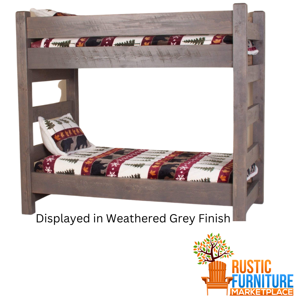 Viking Log Barnwood Rustic Bunk Bed