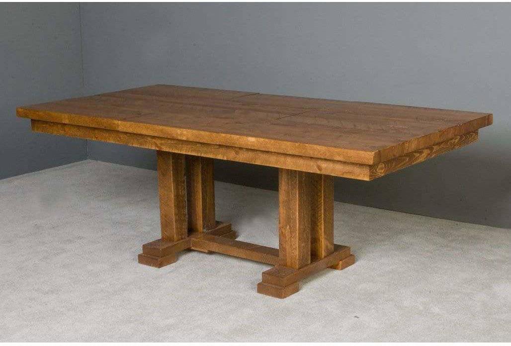 Viking Log Farmhouse Trestle Table-Rustic Furniture Marketplace