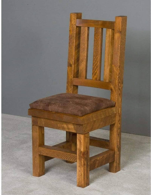 Viking Log Barnwood Upholstered Dining Chair-Rustic Furniture Marketplace