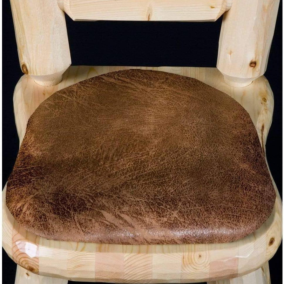 Viking Log Barnwood Upholstered Dining Chair-Rustic Furniture Marketplace