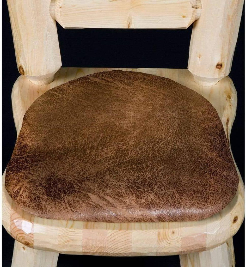 Viking Log Barnwood Upholstered Dining Chair-Rustic Furniture Marketplace