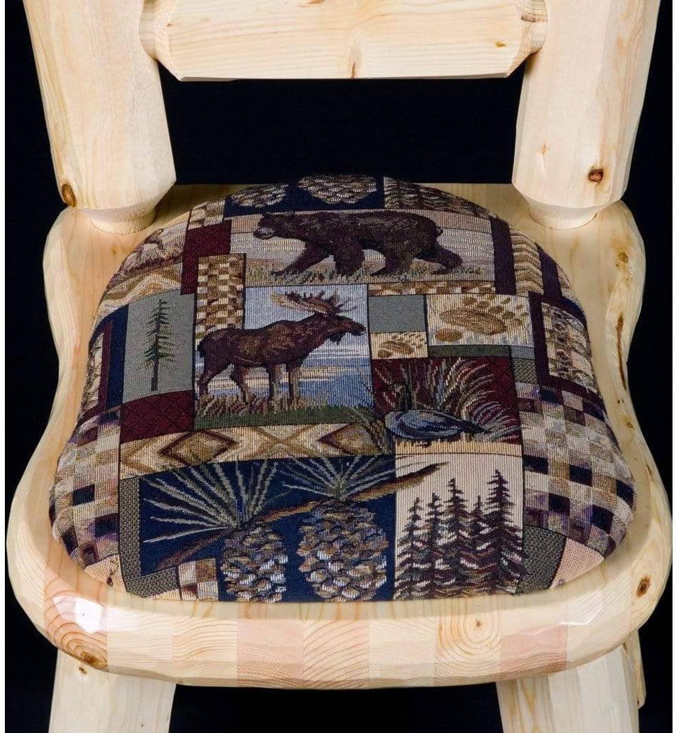 Viking Log Barnwood Upholstered Dining Chair-Rustic Furniture Marketplace