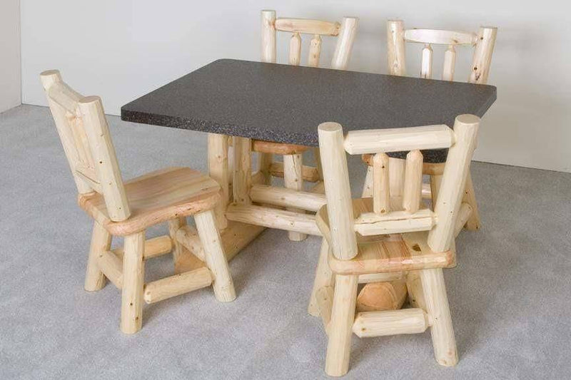Viking Log Formica Trestle Log Dining Table-Rustic Furniture Marketplace