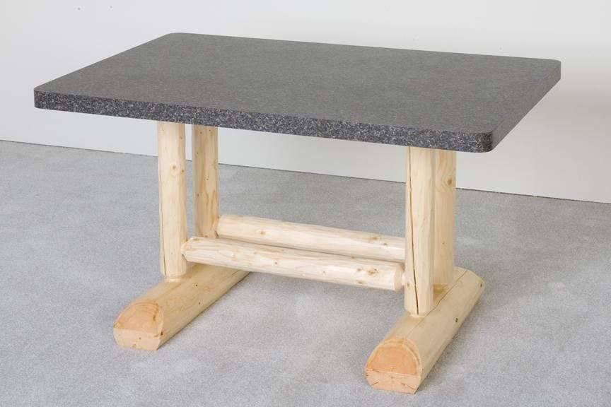 Viking Log Formica Trestle Log Dining Table-Rustic Furniture Marketplace
