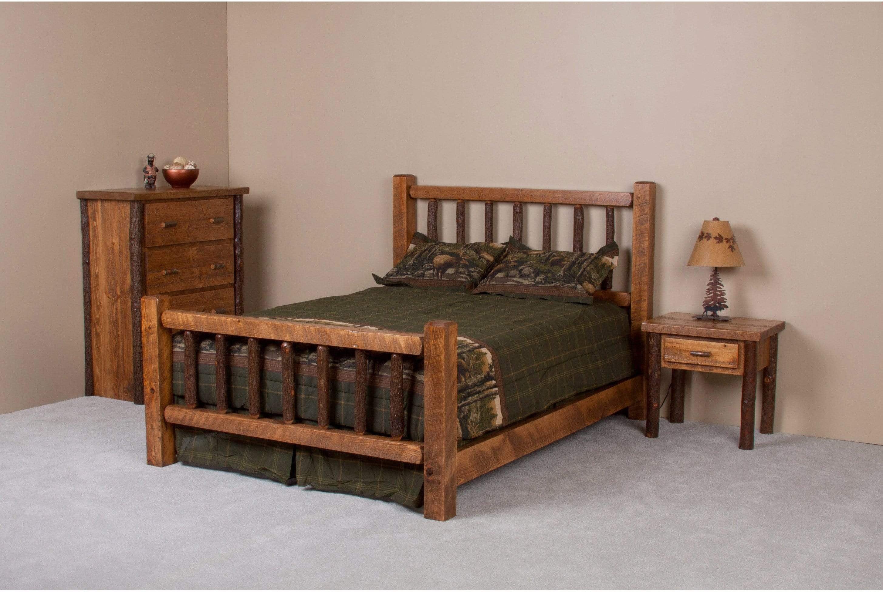 Viking Log Hickory Jack Sawtooth Hickory Bed-Rustic Furniture Marketplace