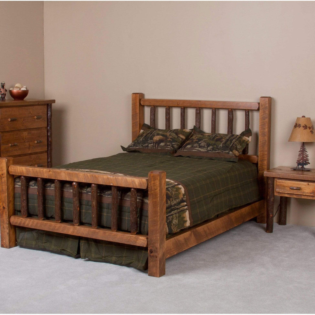 Viking Log Hickory Jack Sawtooth Hickory Bed-Rustic Furniture Marketplace