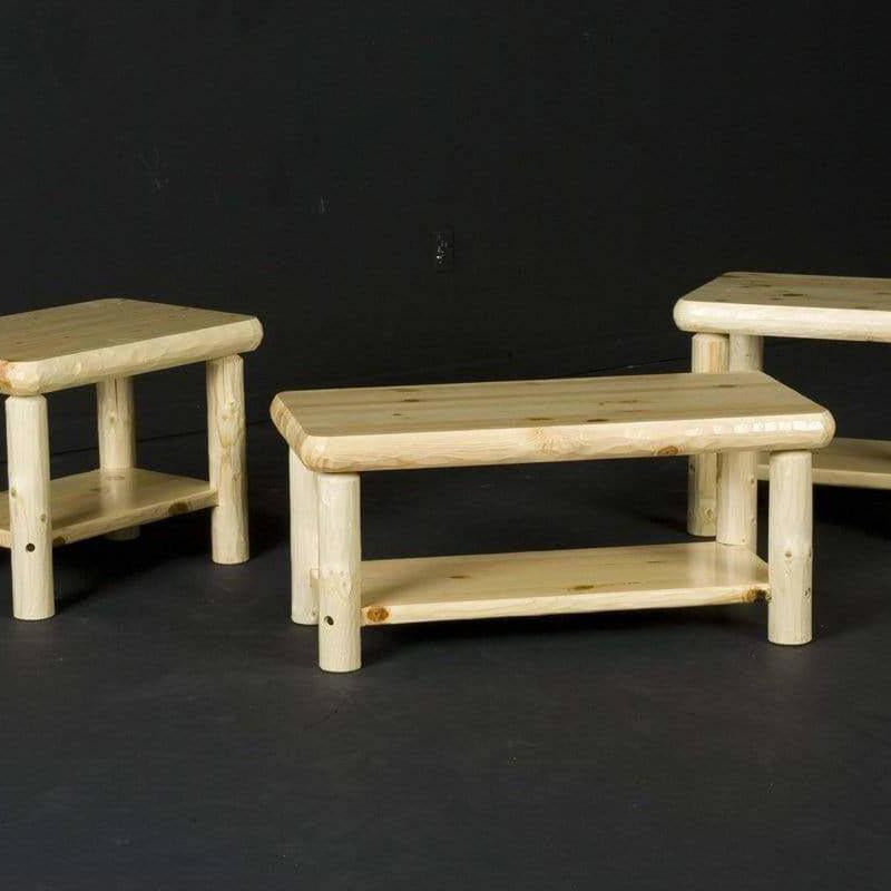 Viking Log Northern Exposure Log Coffee Table with Shelf-Rustic Furniture Marketplace