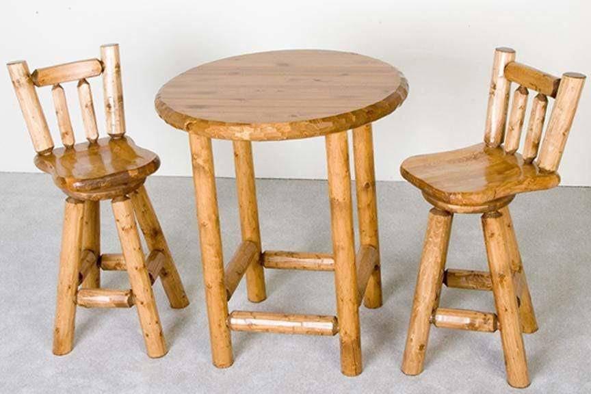 Viking Log Northwoods Log Pub Table-Rustic Furniture Marketplace