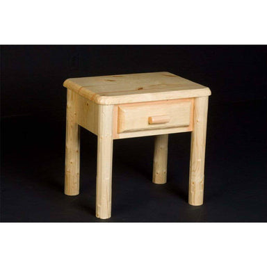 Viking Log Northwoods Single Drawer Wood Nightstand - Rustic Furniture Marketplace