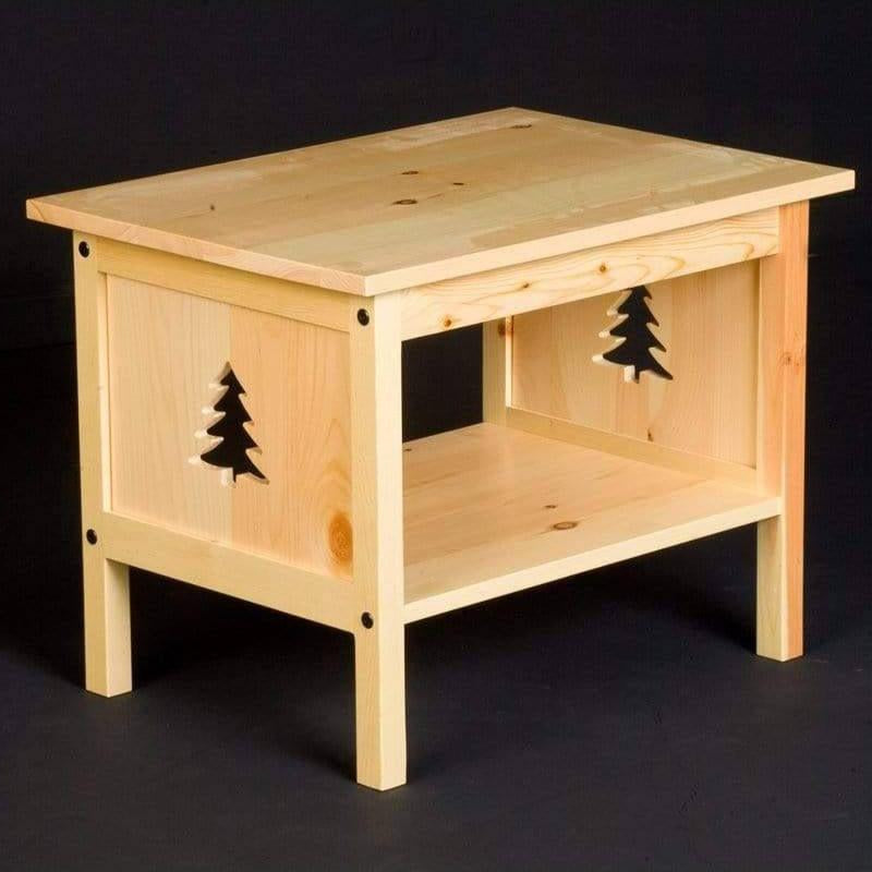 Viking Log Pine End Table-Rustic Furniture Marketplace