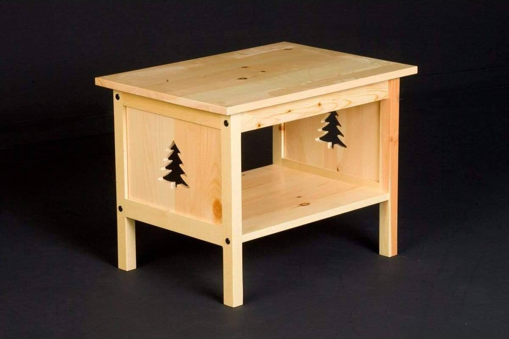 Viking Log Pine End Table-Rustic Furniture Marketplace