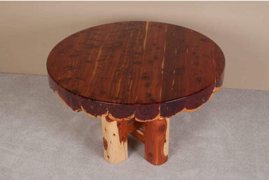 Viking Log Red Cedar 48" Dining Table-Rustic Furniture Marketplace