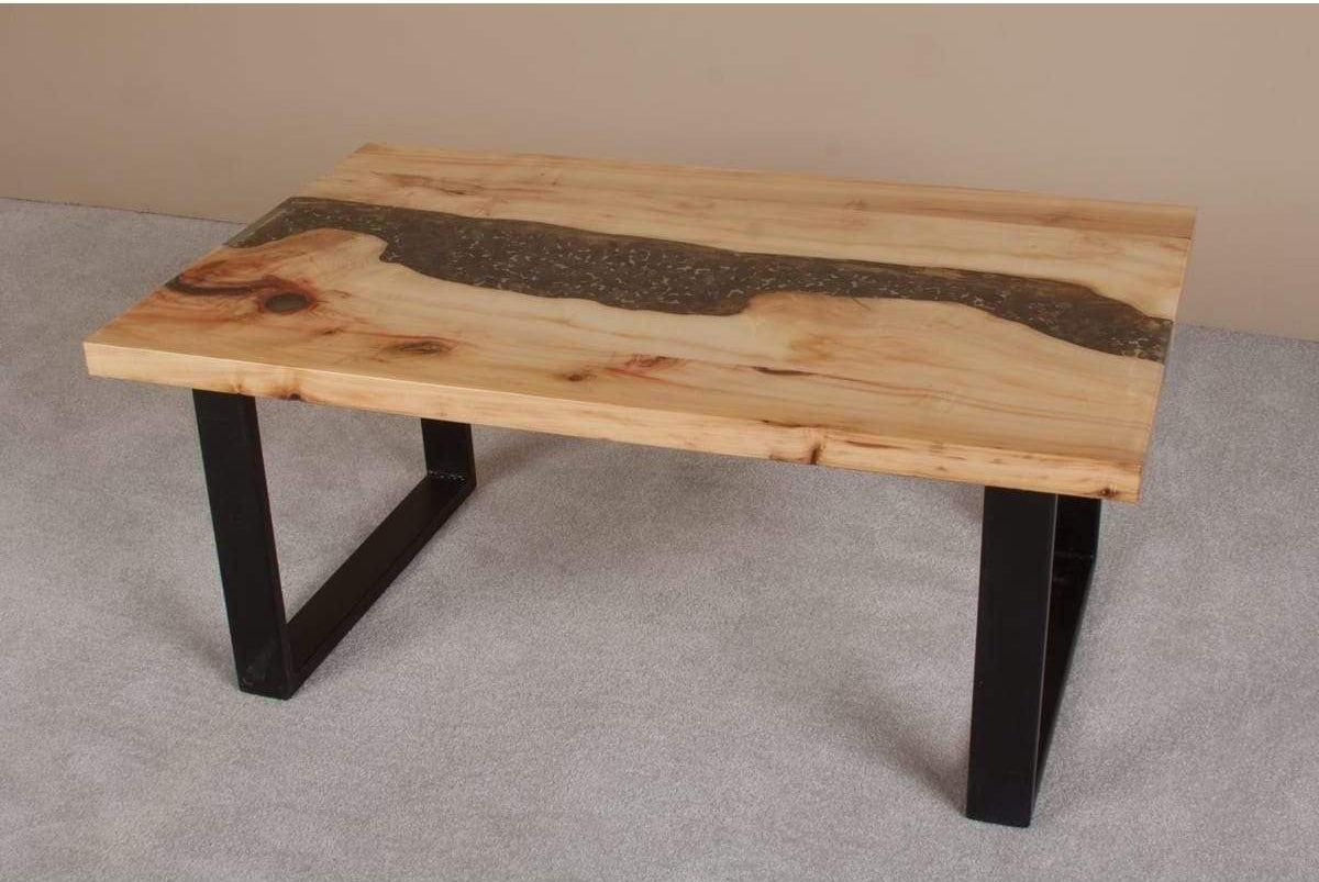 Viking Log Resin River Coffee Table-Rustic Furniture Marketplace