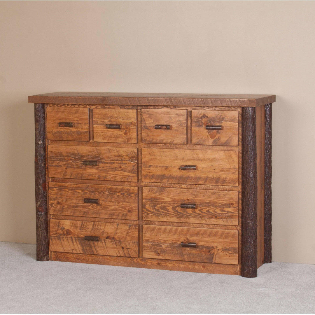 Viking Log Sawtooth Hickory Ten Drawer Chesser-Rustic Furniture Marketplace