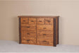Viking Log Sawtooth Hickory Ten Drawer Chesser-Rustic Furniture Marketplace