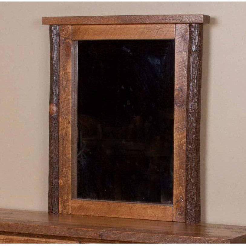 Viking Log Sawtooth Hickory Dresser Mirror-Rustic Furniture Marketplace