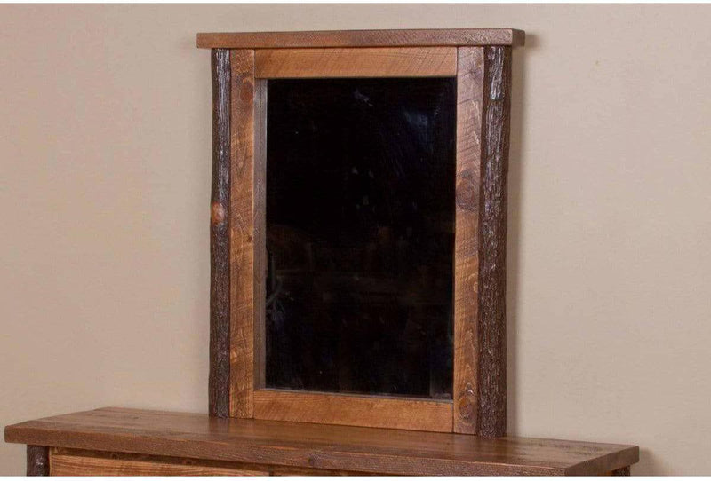 Viking Log Sawtooth Hickory Dresser Mirror-Rustic Furniture Marketplace