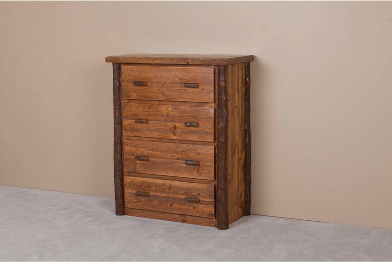Viking Log Sawtooth Hickory Four Drawer Chest-Rustic Furniture Marketplace