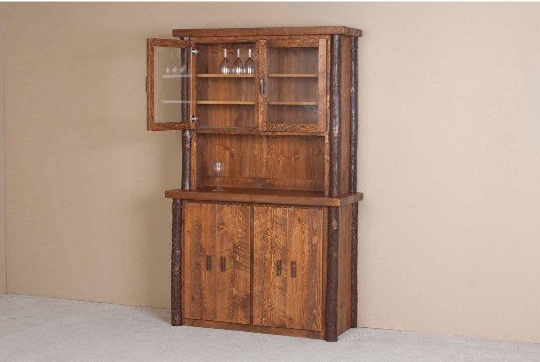 Viking Log Sawtooth Hickory Hutch-Rustic Furniture Marketplace