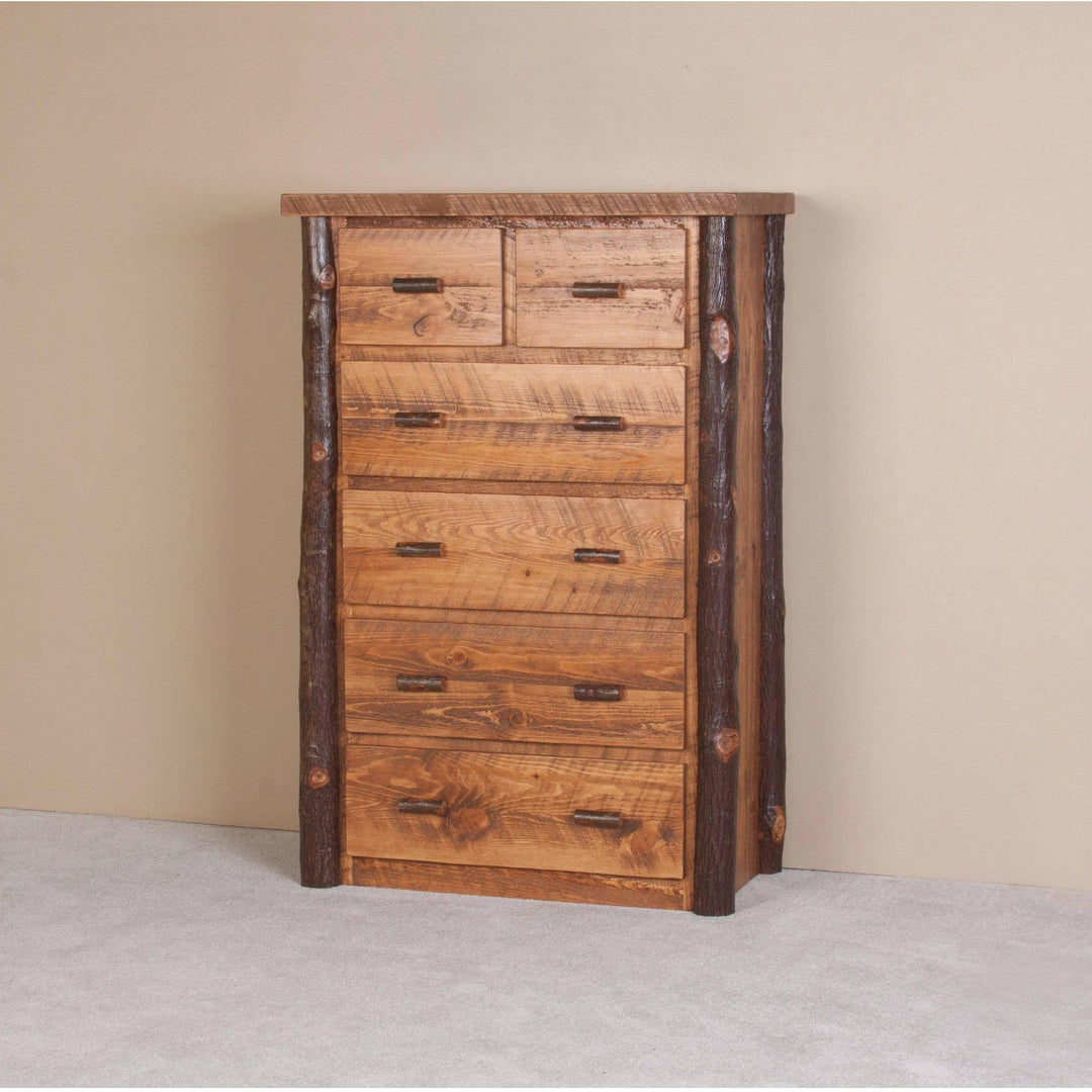 Viking Log Sawtooth Hickory Six Drawer Chest-Rustic Furniture Marketplace