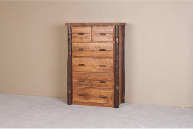 Viking Log Sawtooth Hickory Six Drawer Chest-Rustic Furniture Marketplace