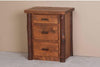 Viking Log Sawtooth Hickory Three Drawer Nightstand-Rustic Furniture Marketplace