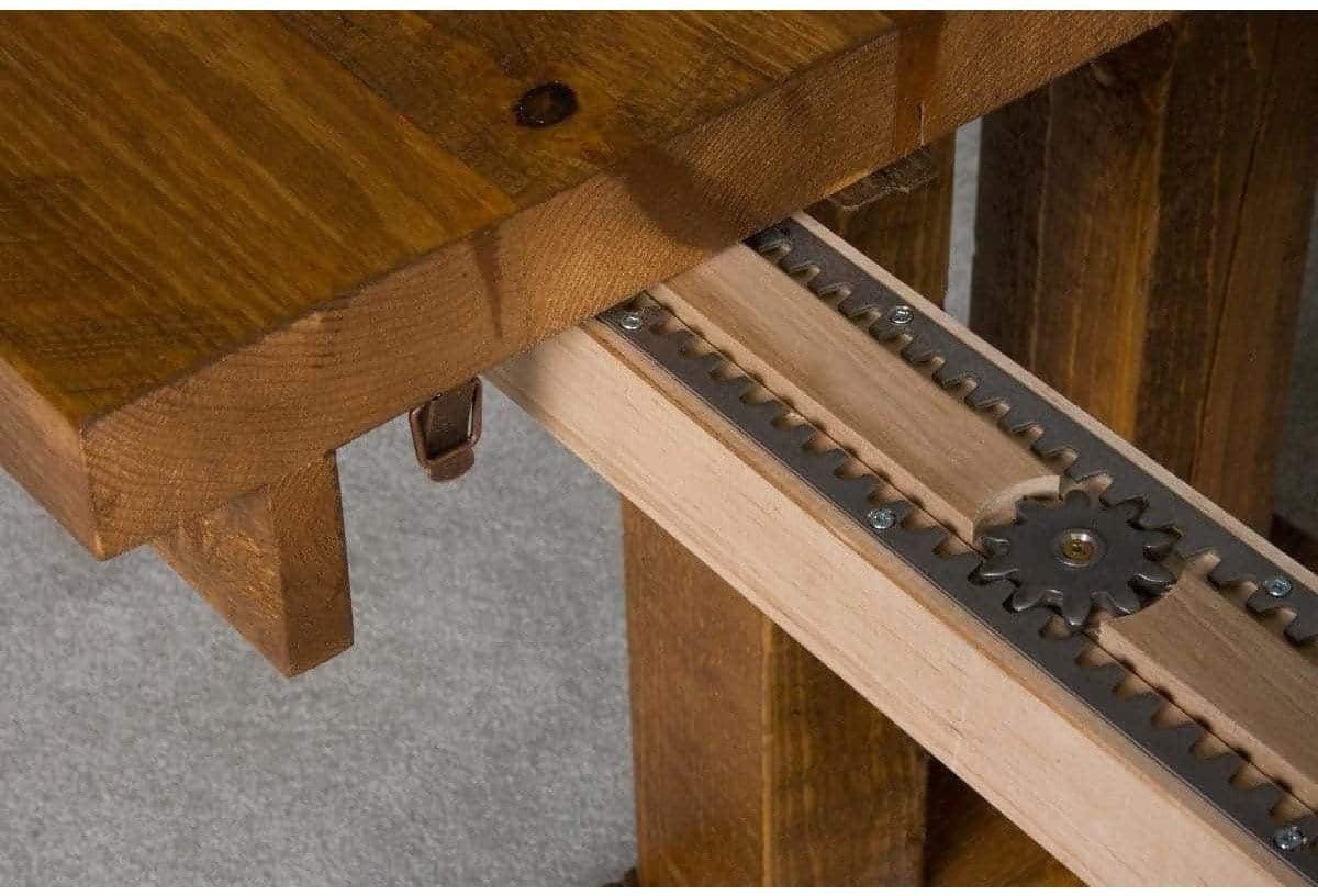 Viking Log Sawtooth Hickory Trestle Dining Table-Rustic Furniture Marketplace