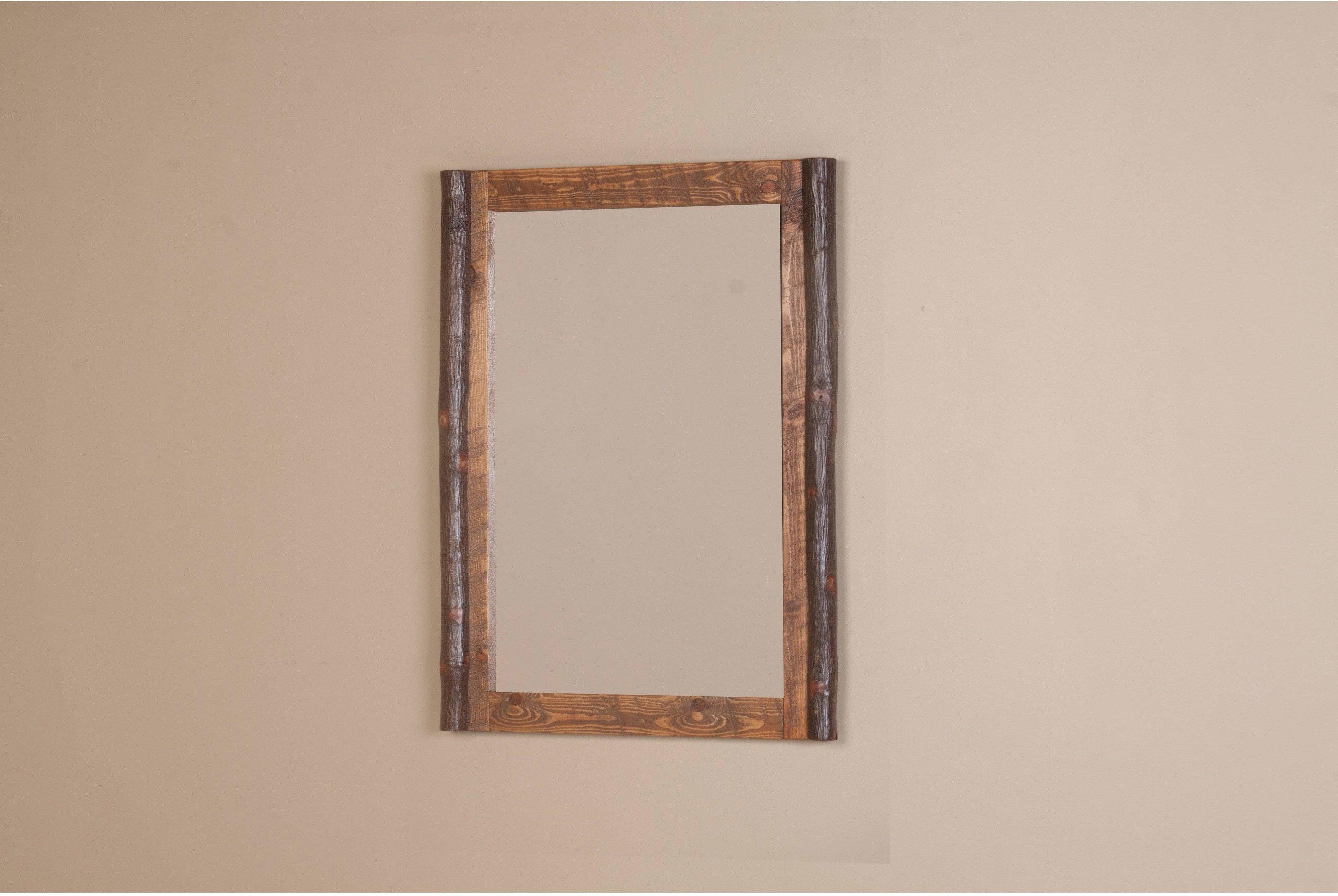 Viking Log Sawtooth Hickory Wall Mirror-Rustic Furniture Marketplace